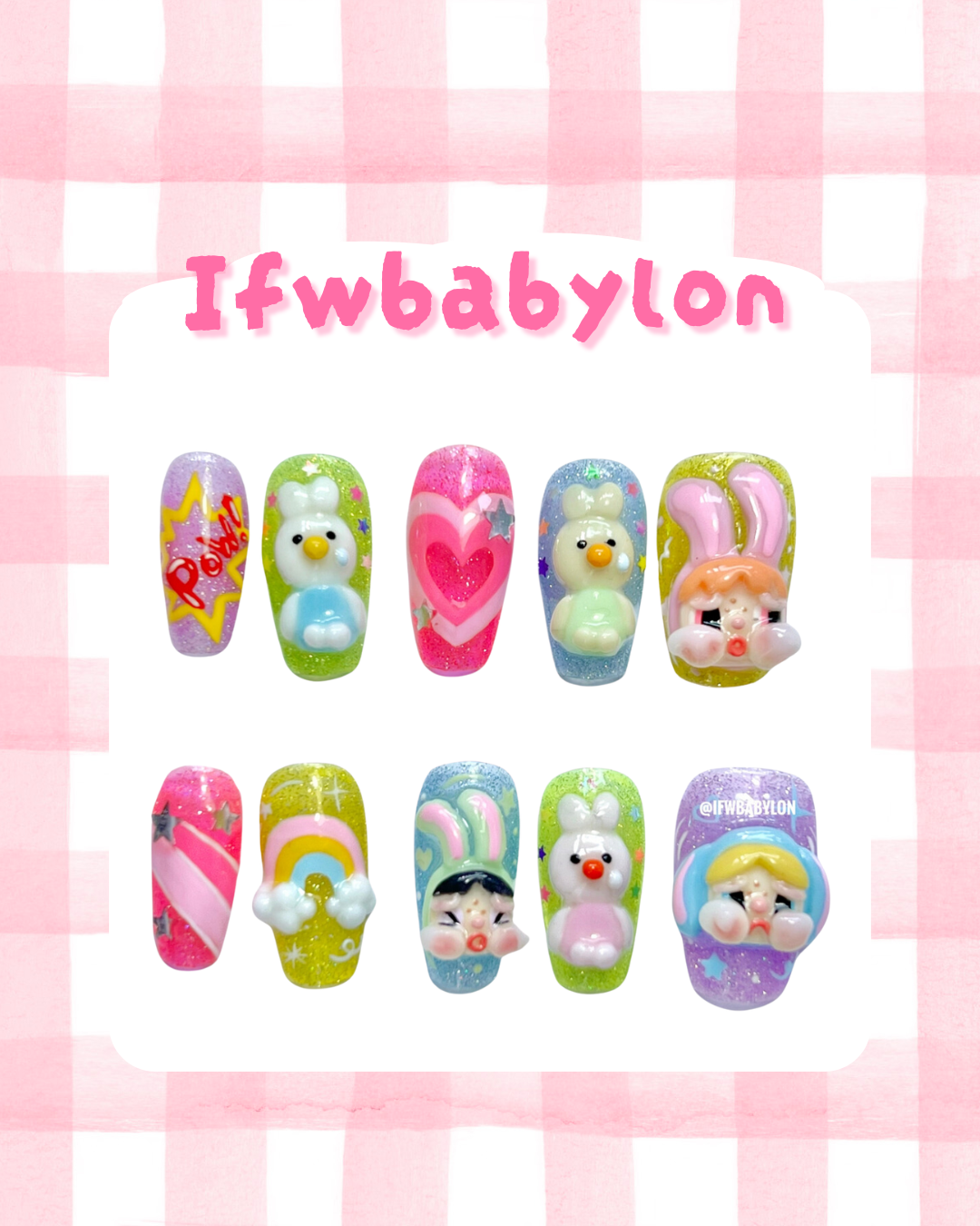 Crybaby x PPG 3D Press On Nails