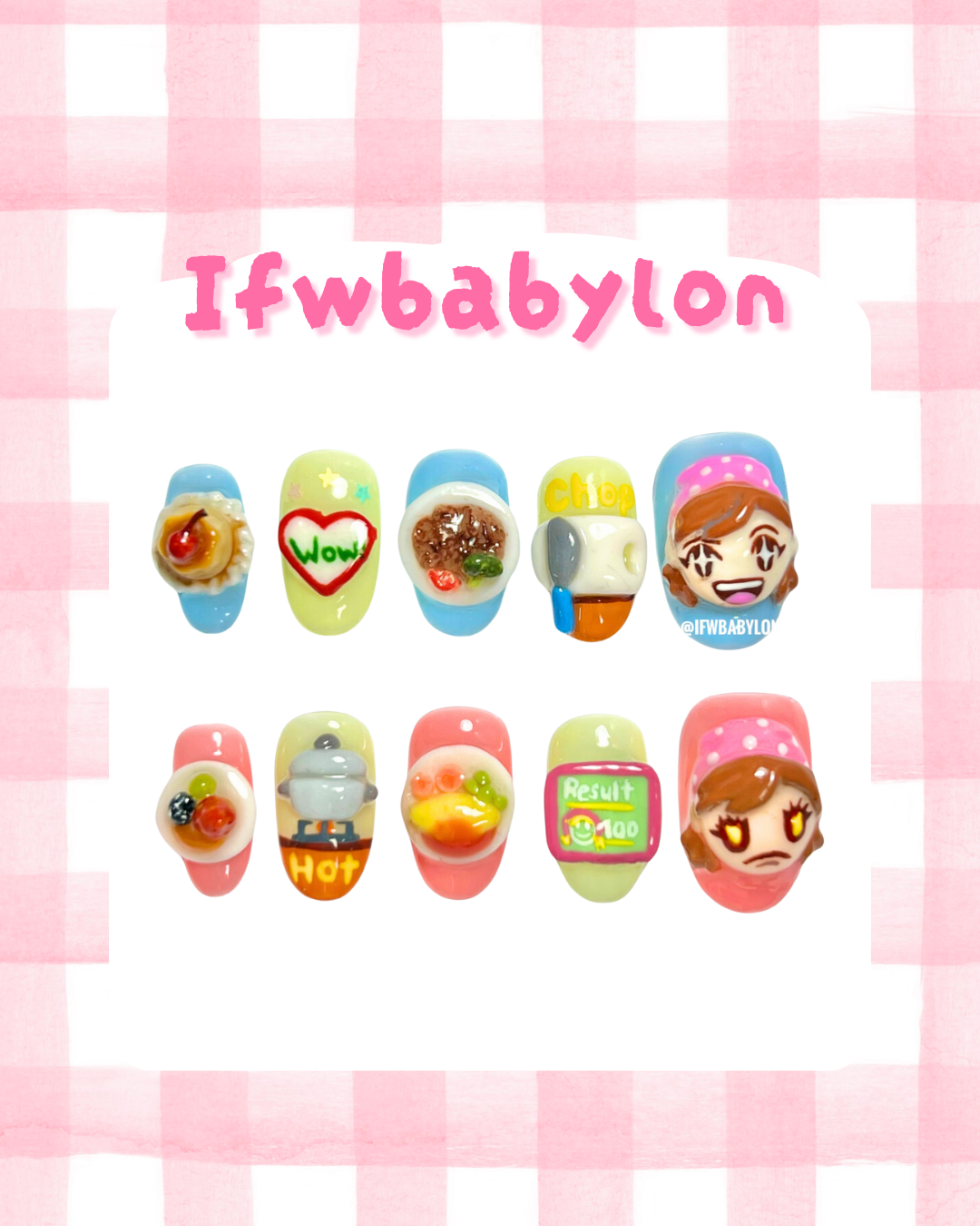 Cooking Mama 3D Press On Nails