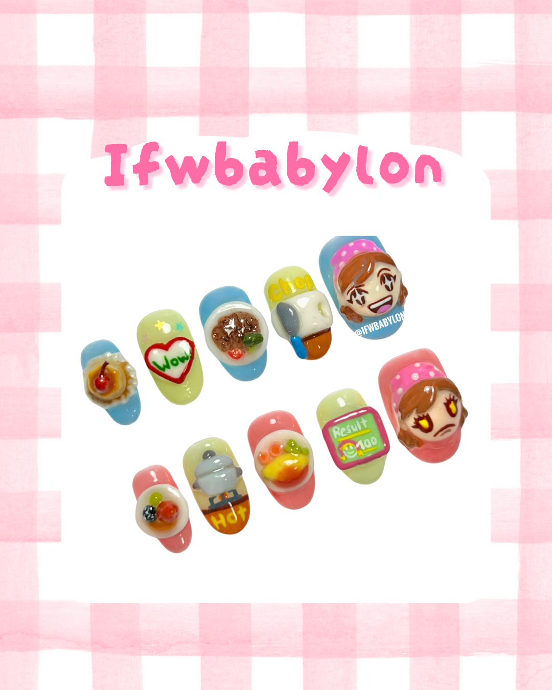 Cooking Mama 3D Press On Nails